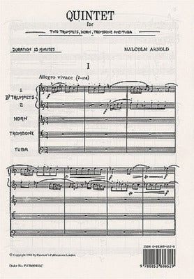 ARNOLD - QUINTET FOR BRASS OP 73 SCORE