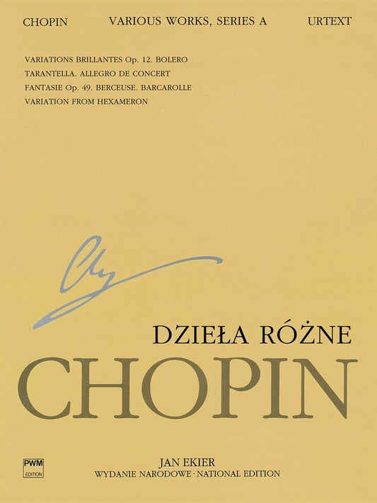 CHOPIN - VARIOUS WORKS SERIES A NATIONAL EDITION URTEXT