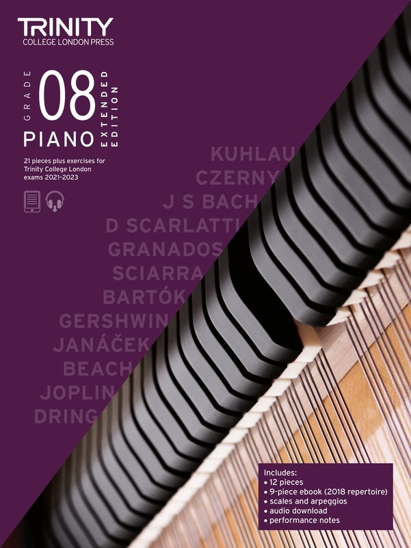 TRINITY PIANO PIECES & EXERCISES 2021-23 GR 8 EXTENDED