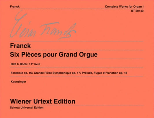 FRANCK - COMPLETE ORGAN WORKS BK 1 URTEXT