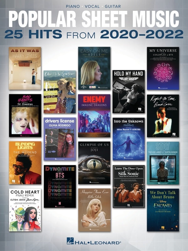 POPULAR SHEET MUSIC 25 HITS FROM 2020-2022 PVG
