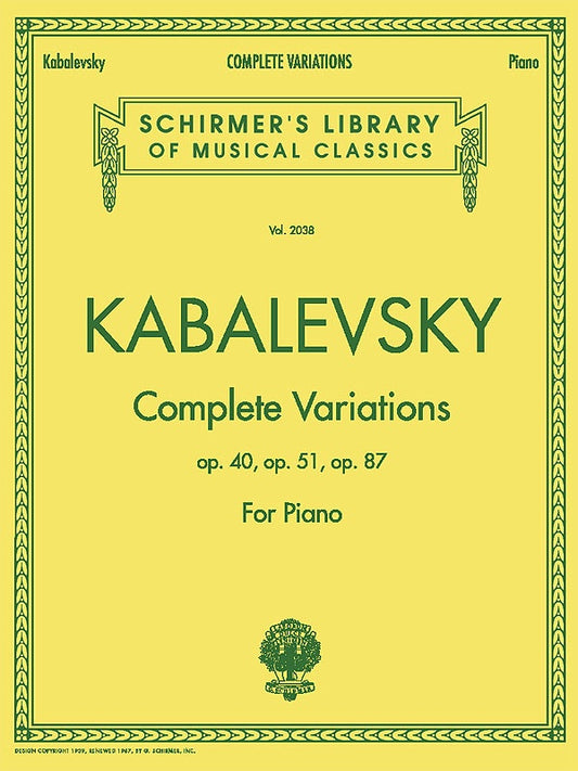 KABALEVSKY - COMPLETE VARIATIONS FOR PIANO