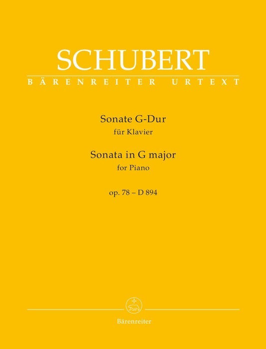 SCHUBERT - SONATA G MAJOR OP 78 D 894 PIANO